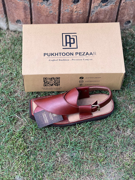 Kaptaan Burgundy Peshawari Chappal