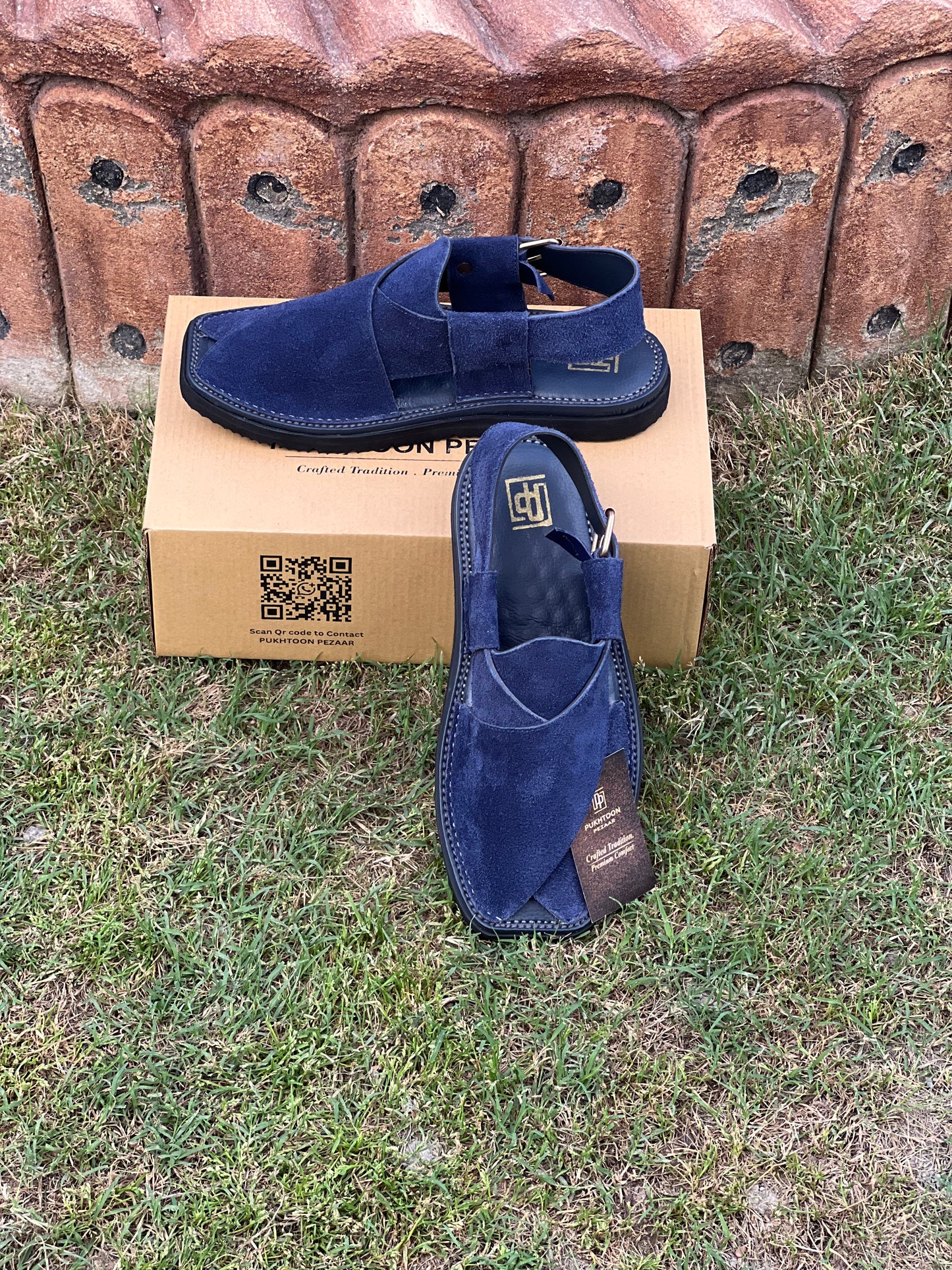 Blue Suede Peshawari Chappal – Sketcher Sole
