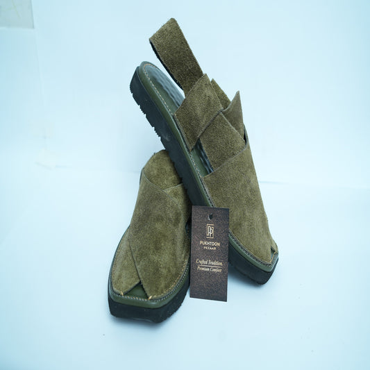 Green Suede Peshawari Chappal – Sketcher Sole