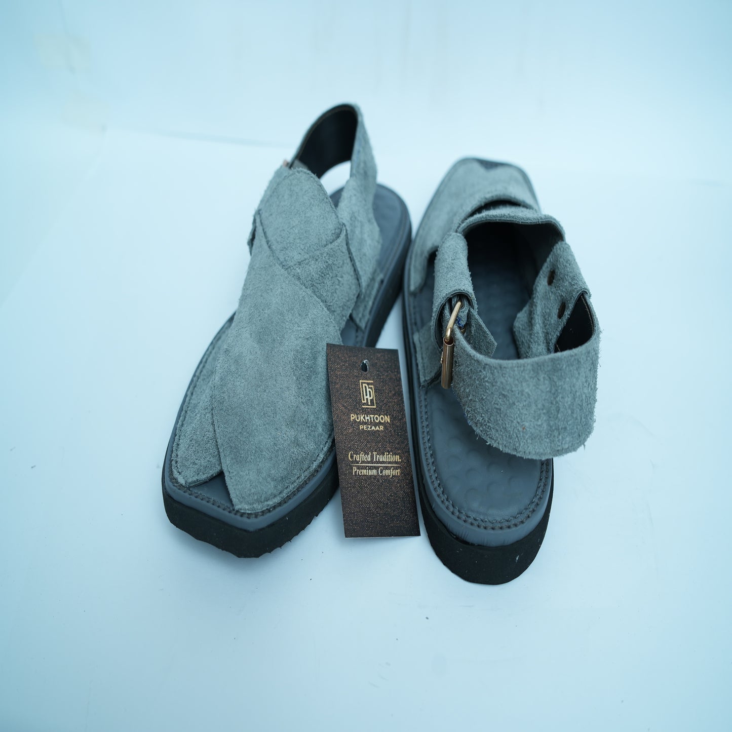 Grey Suede Peshawari Chappal – Sketcher Sole