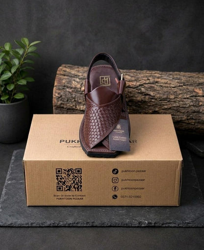Woven Chocolate Peshawari Chappal – Sketcher Sole