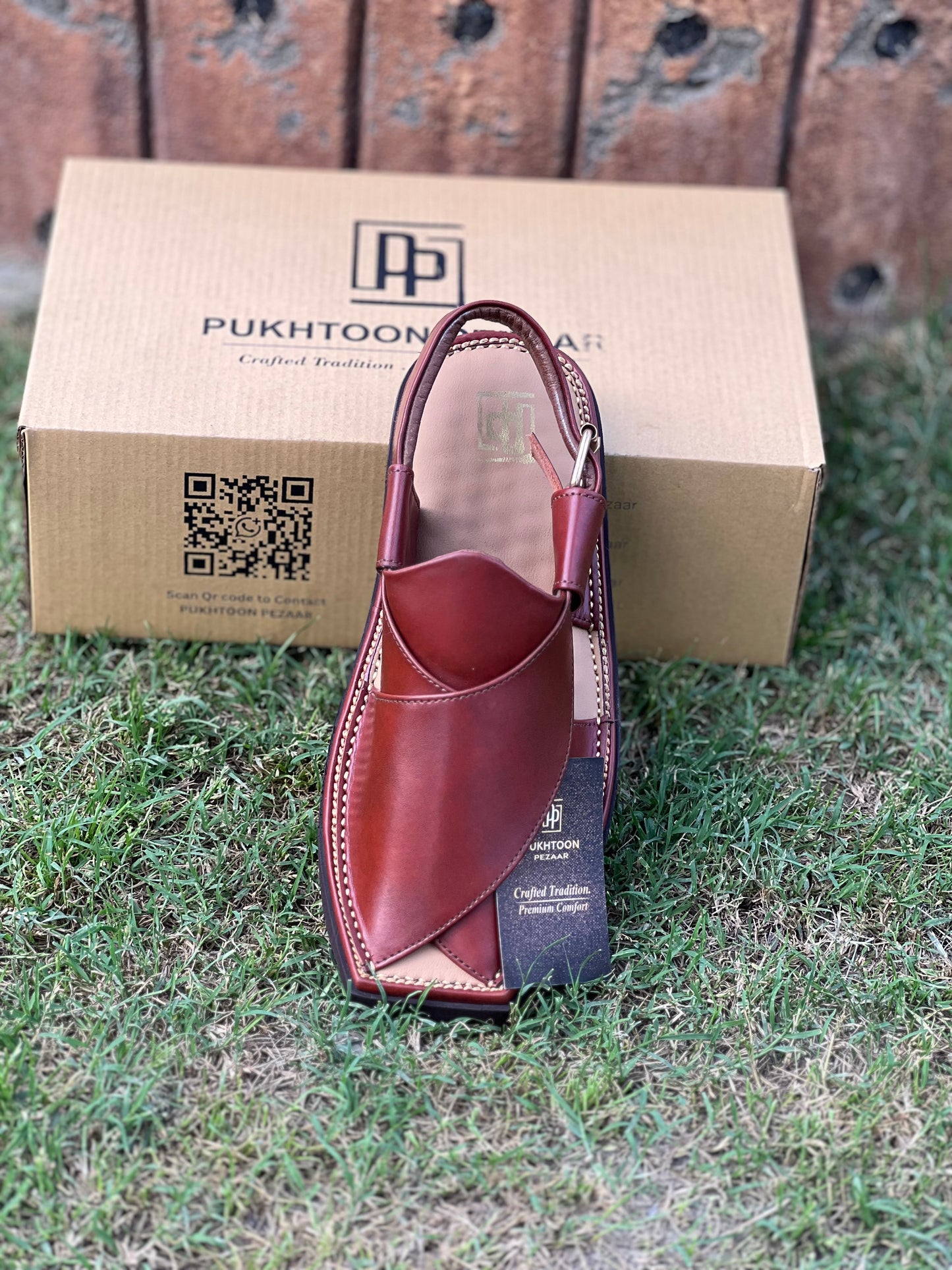 Kaptaan Burgundy Peshawari Chappal
