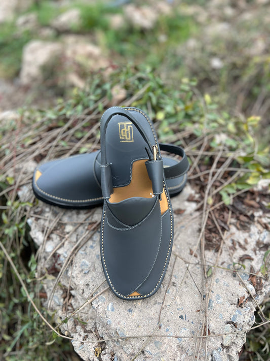 Charcoal Grey Peshawari Chappal – Sketcher Sole