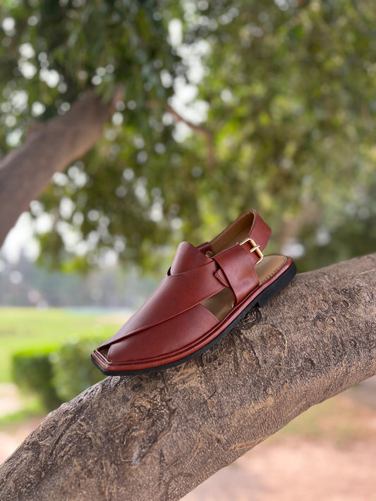 Khyber Royale – Maroon Premium Peshawari Chappal