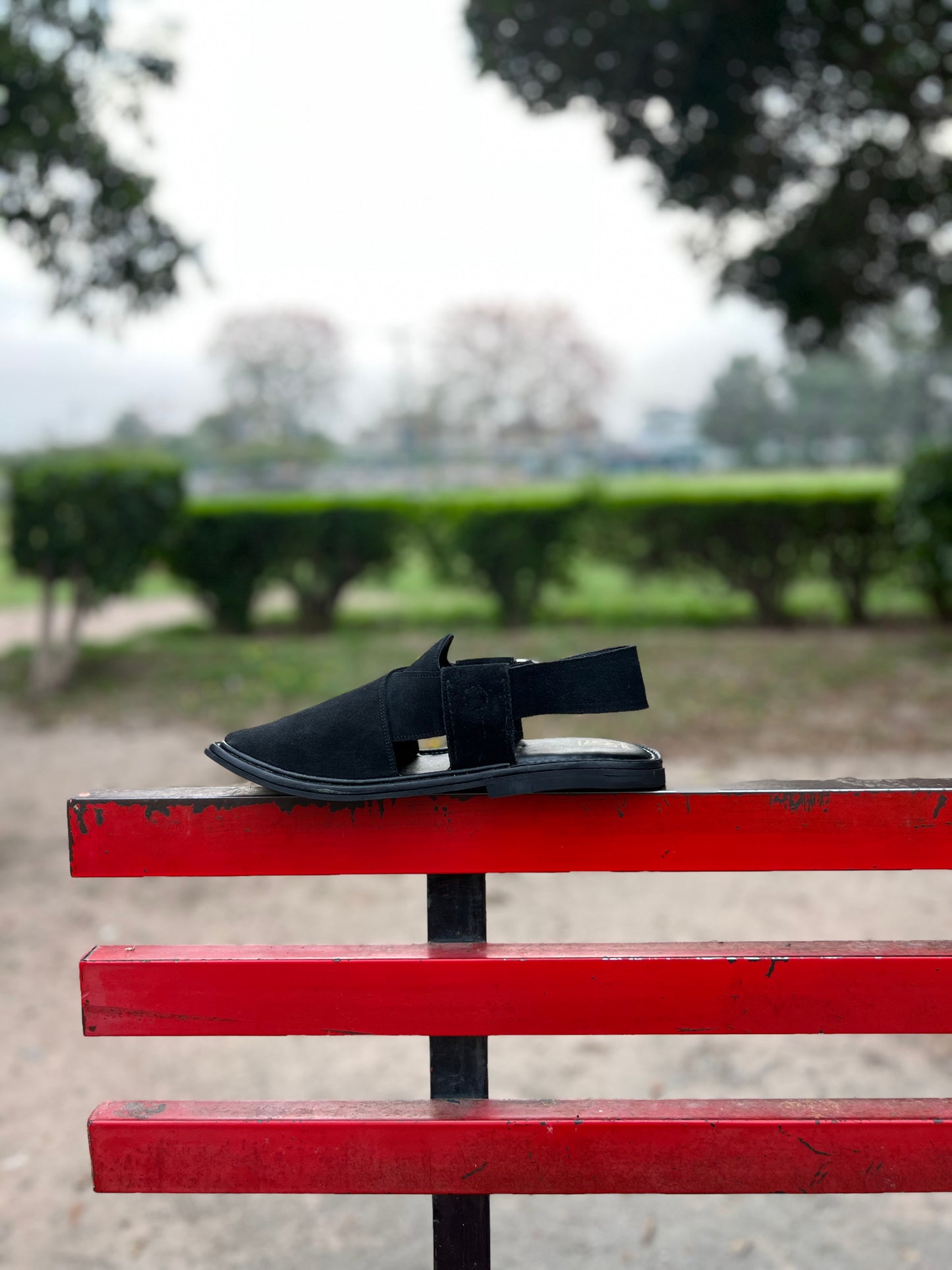 Black Suede Peshawari Chappal