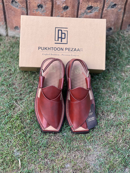 Kaptaan Burgundy Peshawari Chappal