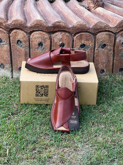 Kaptaan Burgundy Peshawari Chappal