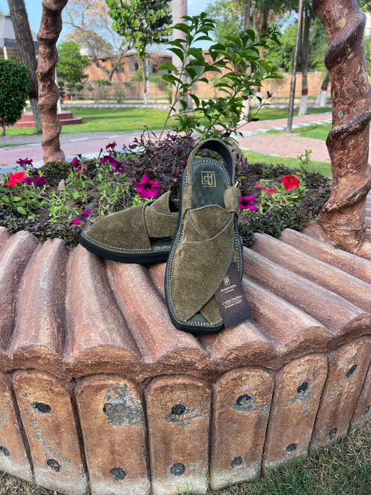 Green Suede Peshawari Chappal – Sketcher Sole