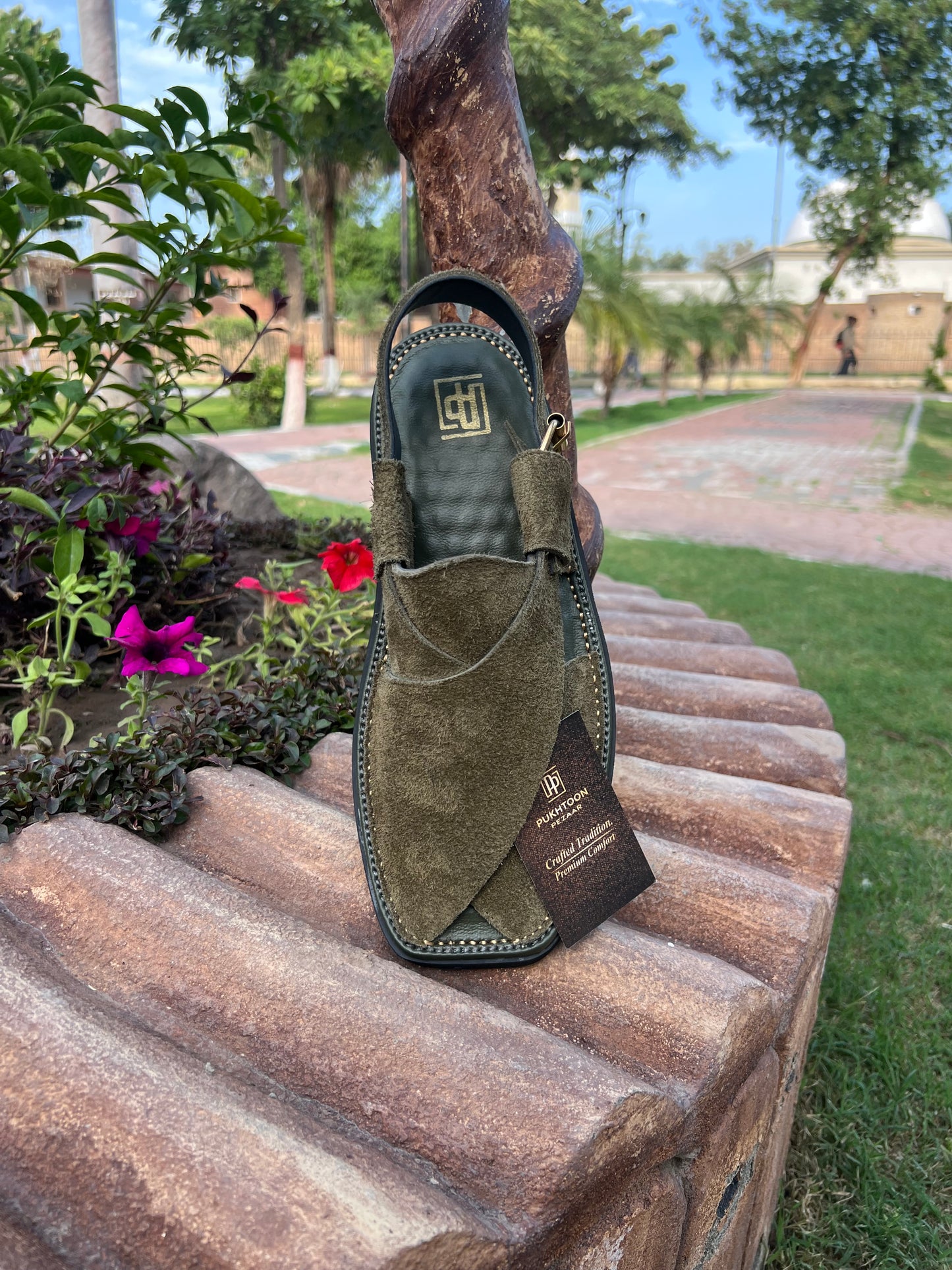 Green Suede Peshawari Chappal – Sketcher Sole