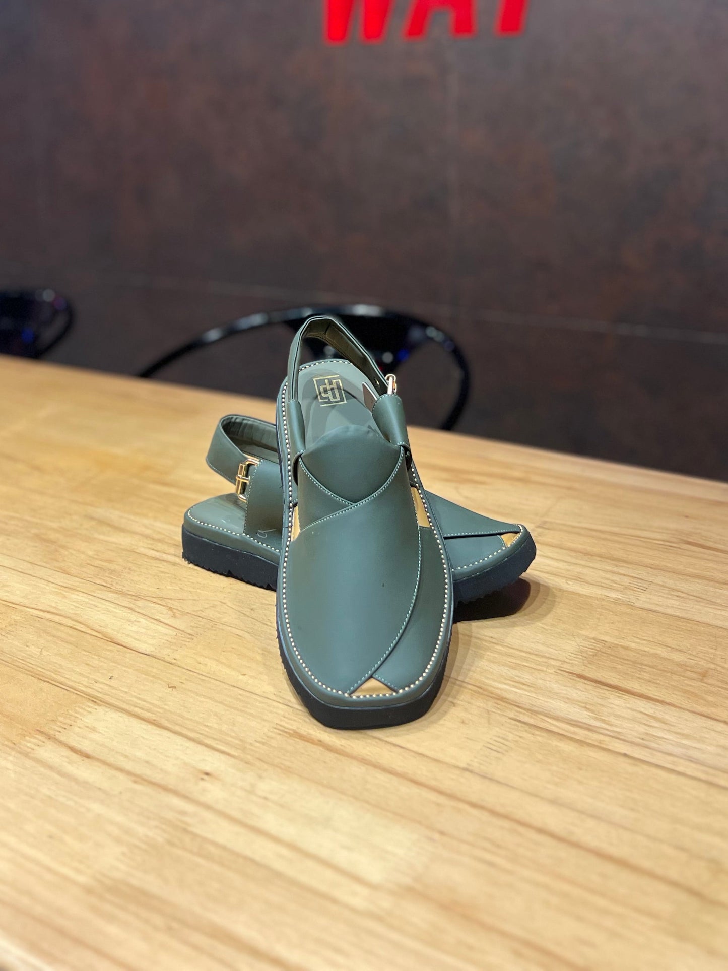 Frontier Muted Green Peshawari Chappal – Sketcher Sole