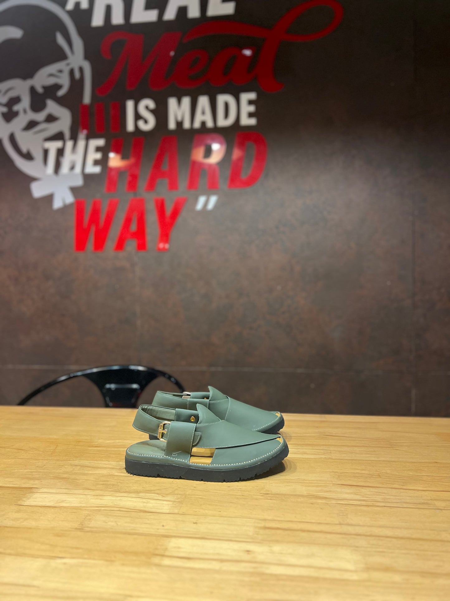 Frontier Muted Green Peshawari Chappal – Sketcher Sole