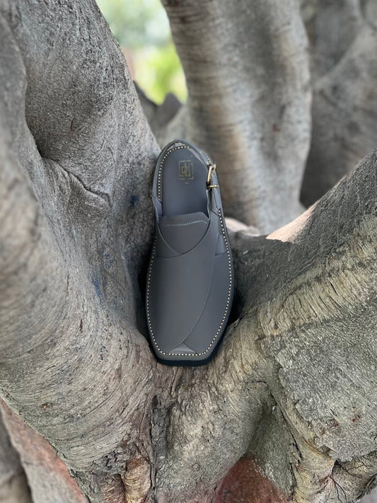 Matte Grey Peshawari Chappal – Sketcher Sole