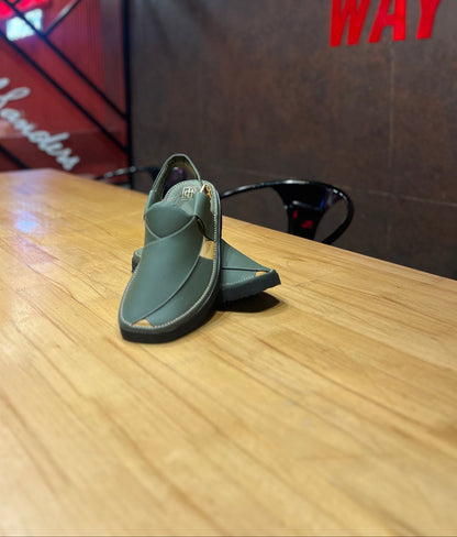 Frontier Muted Green Peshawari Chappal – Sketcher Sole