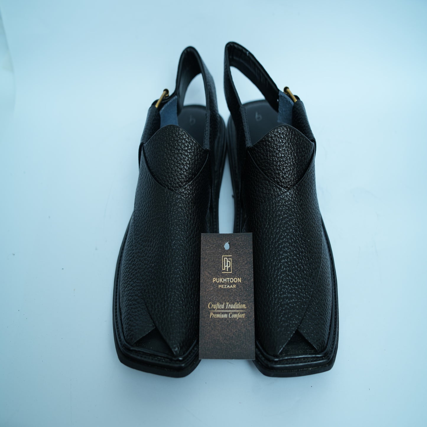 Doted Black Peshawari Chappal