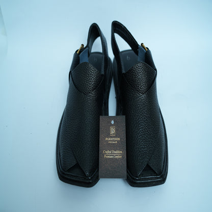 Doted Black Peshawari Chappal