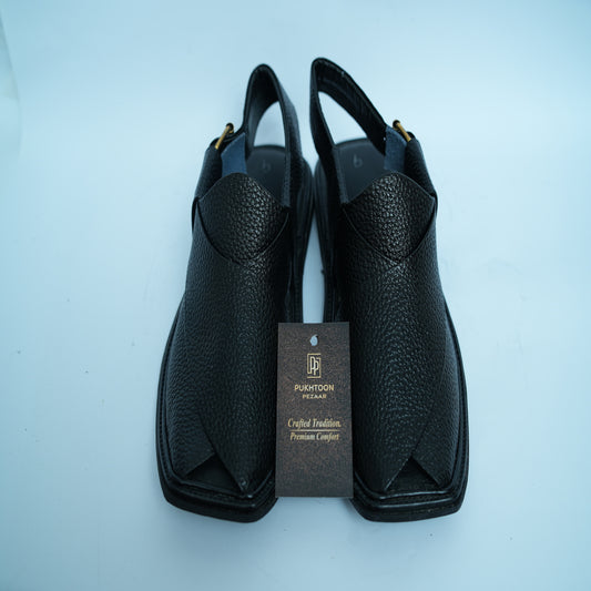 Doted Black Peshawari Chappal