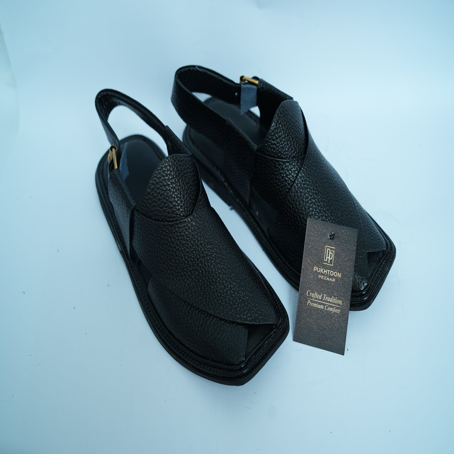 Doted Black Peshawari Chappal