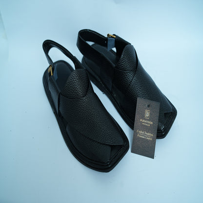 Doted Black Peshawari Chappal