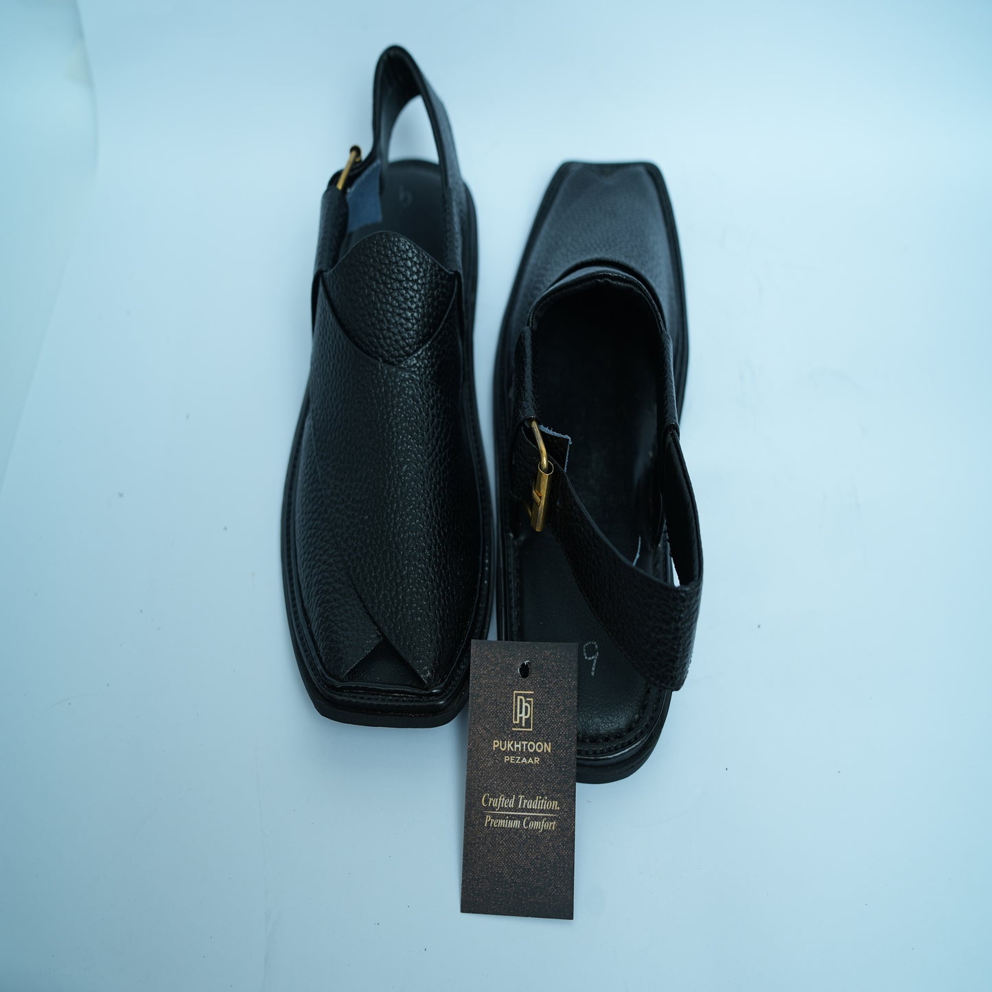 Doted Black Peshawari Chappal