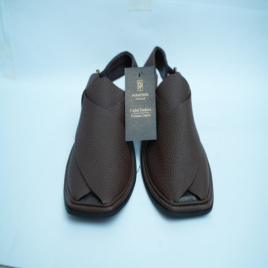 Dotted Chocolate Brown Peshawari Chappal