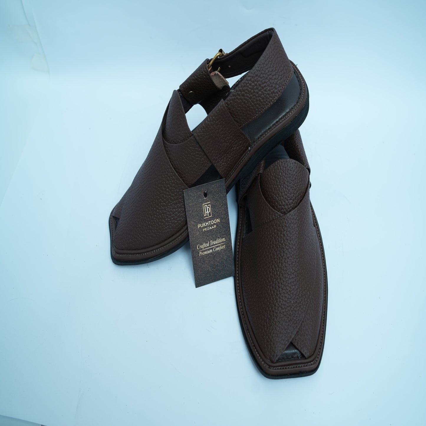 Dotted Chocolate Brown Peshawari Chappal