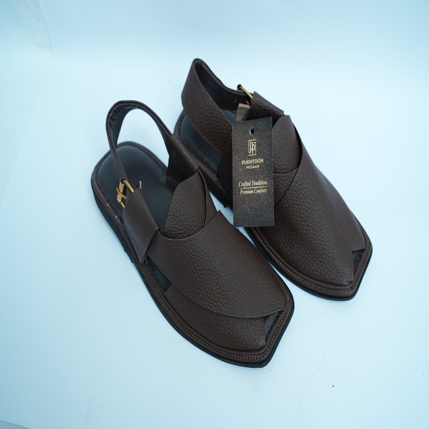 Dotted Chocolate Brown Peshawari Chappal