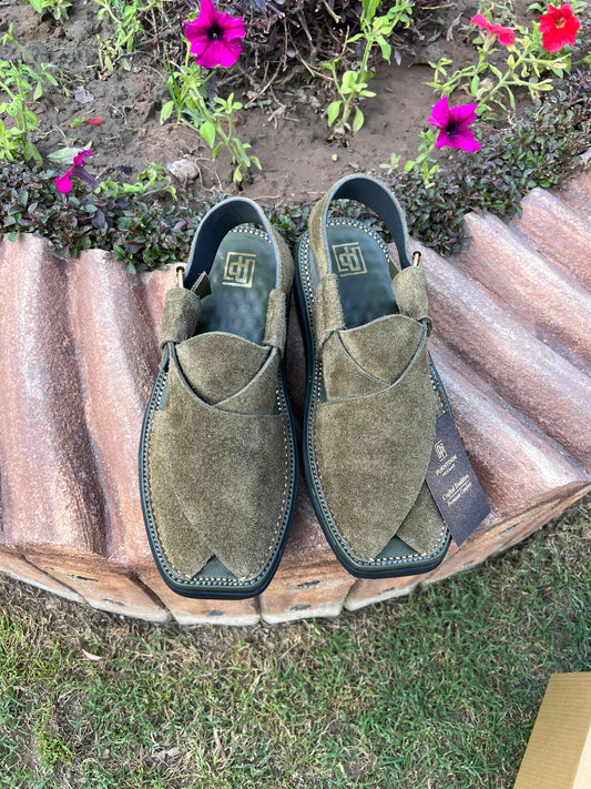 Green Suede Peshawari Chappal – Sketcher Sole