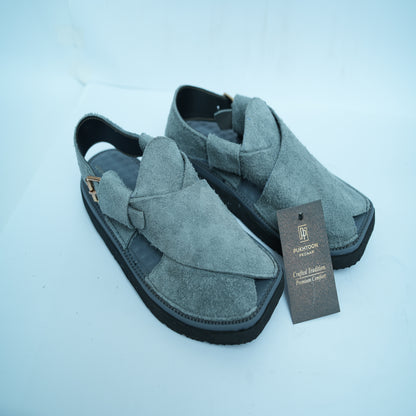 Grey Suede Peshawari Chappal – Sketcher Sole