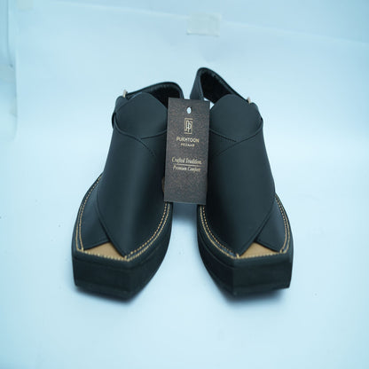Kaptaan Mate Black Peshawari Chappal