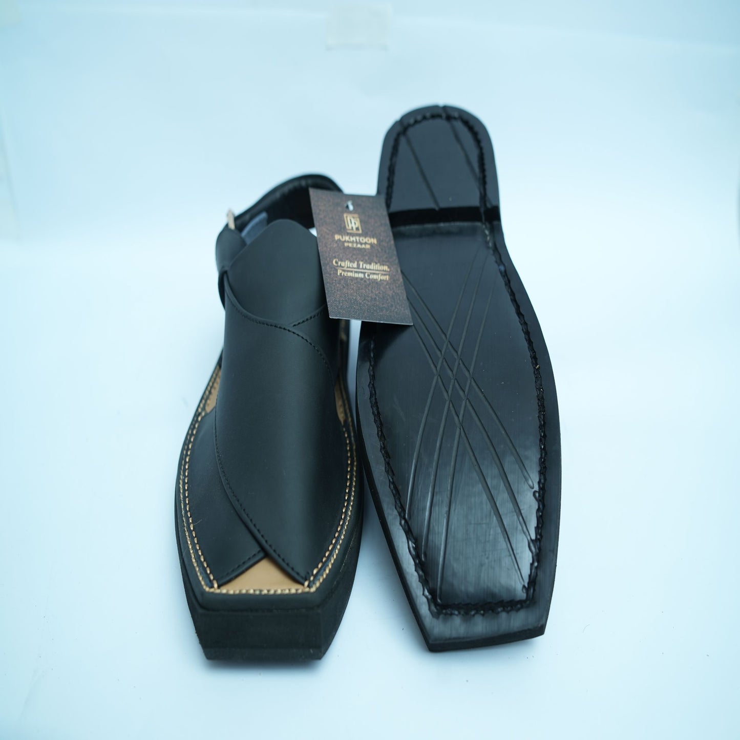 Kaptaan Mate Black Peshawari Chappal
