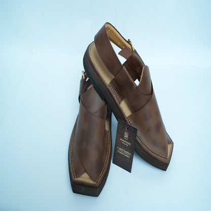 Kaptaan Shaded Brown Peshawari Chappal