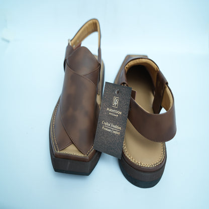 Kaptaan Shaded Brown Peshawari Chappal