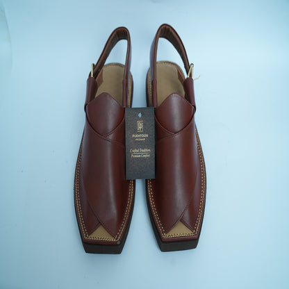 Kaptaan Burgundy Peshawari Chappal