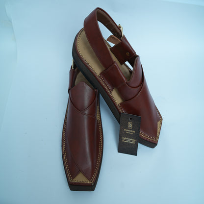 Kaptaan Burgundy Peshawari Chappal
