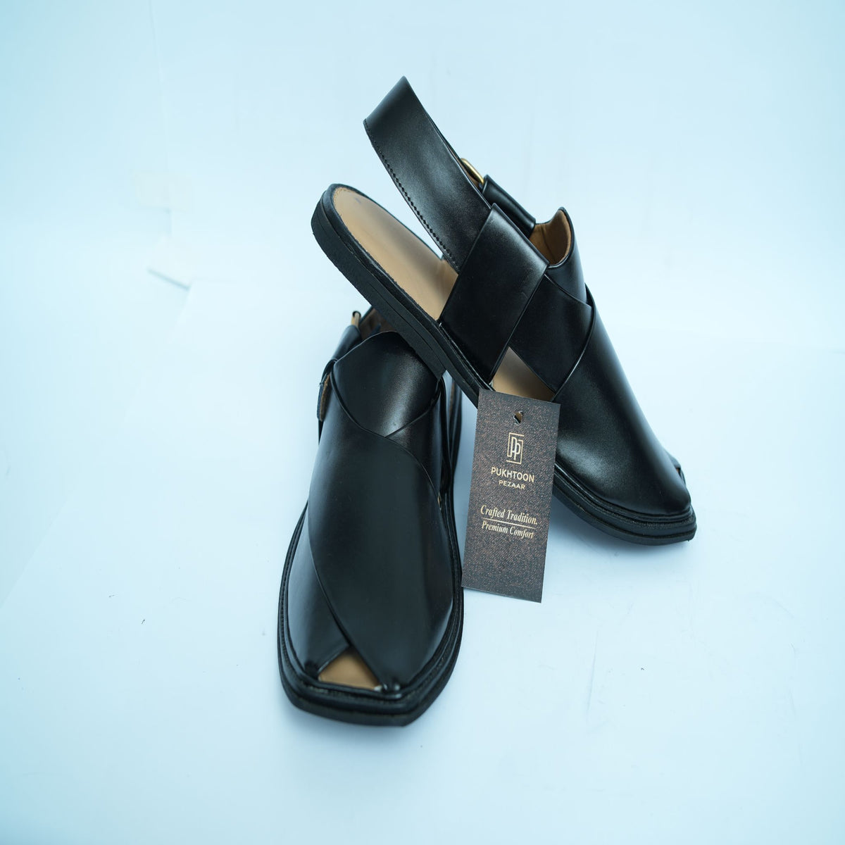 Midnight Black Peshawari Chappal