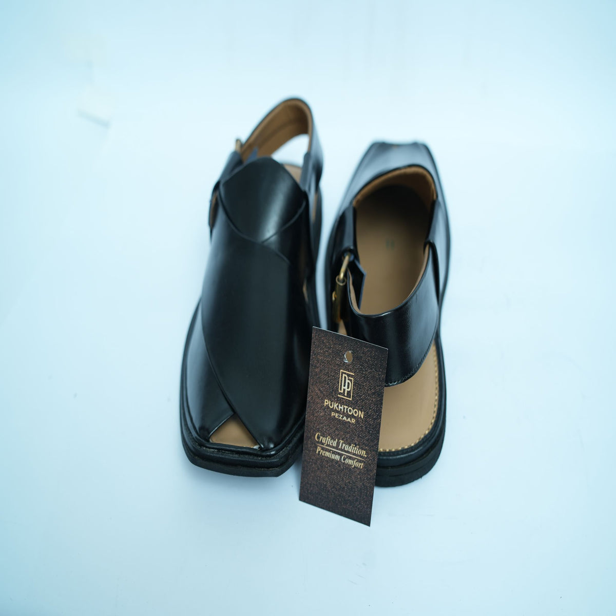 Midnight Black Peshawari Chappal