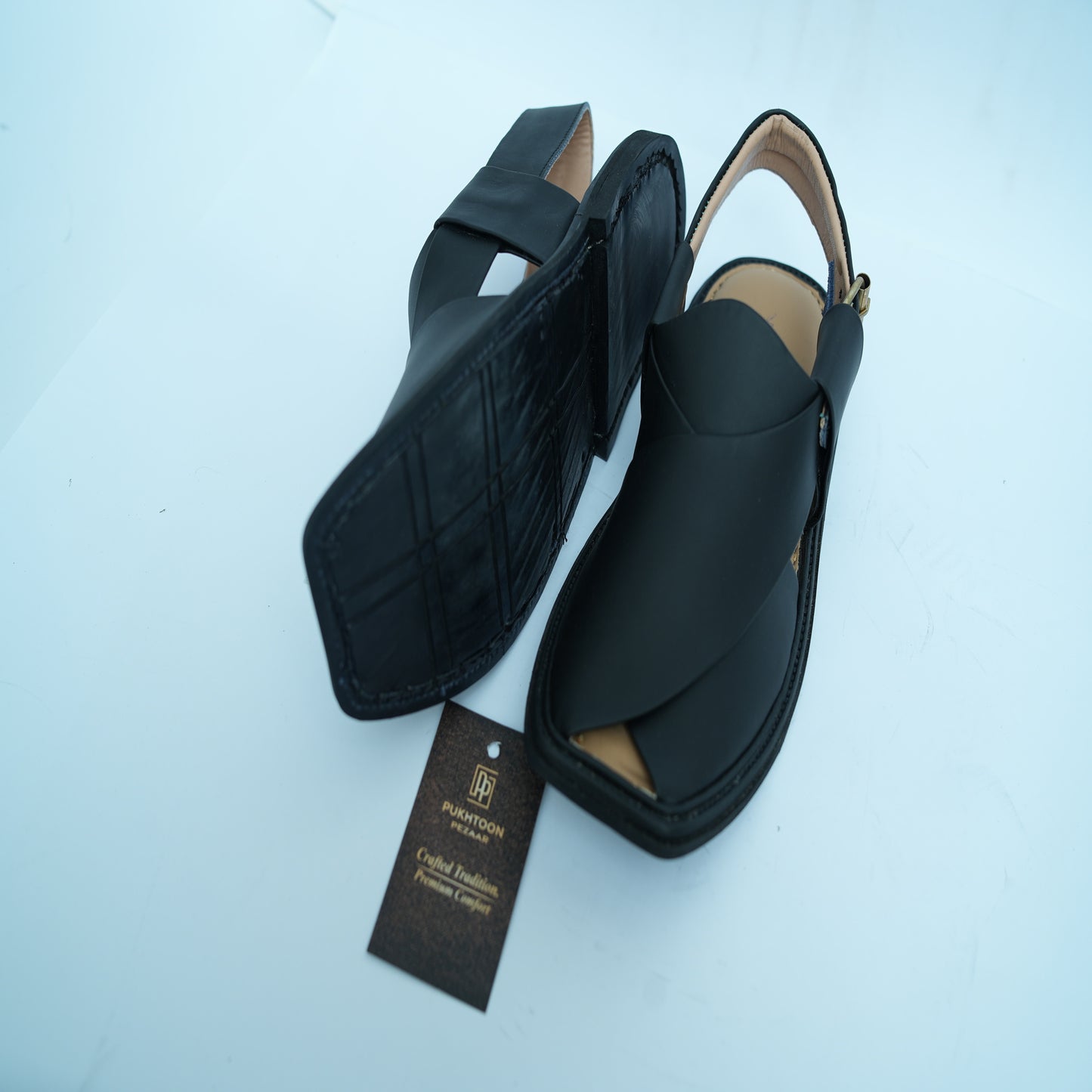Mate Black Peshawari Chappal