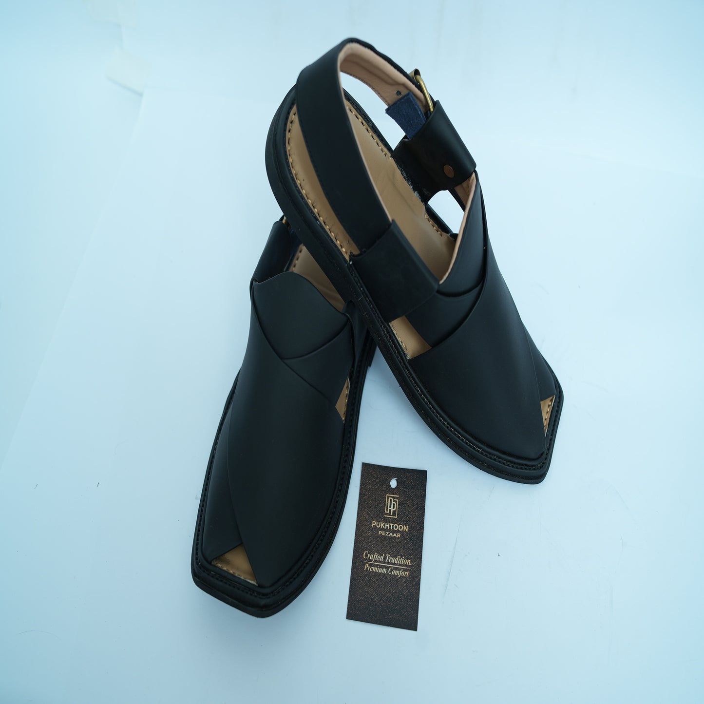 Mate Black Peshawari Chappal