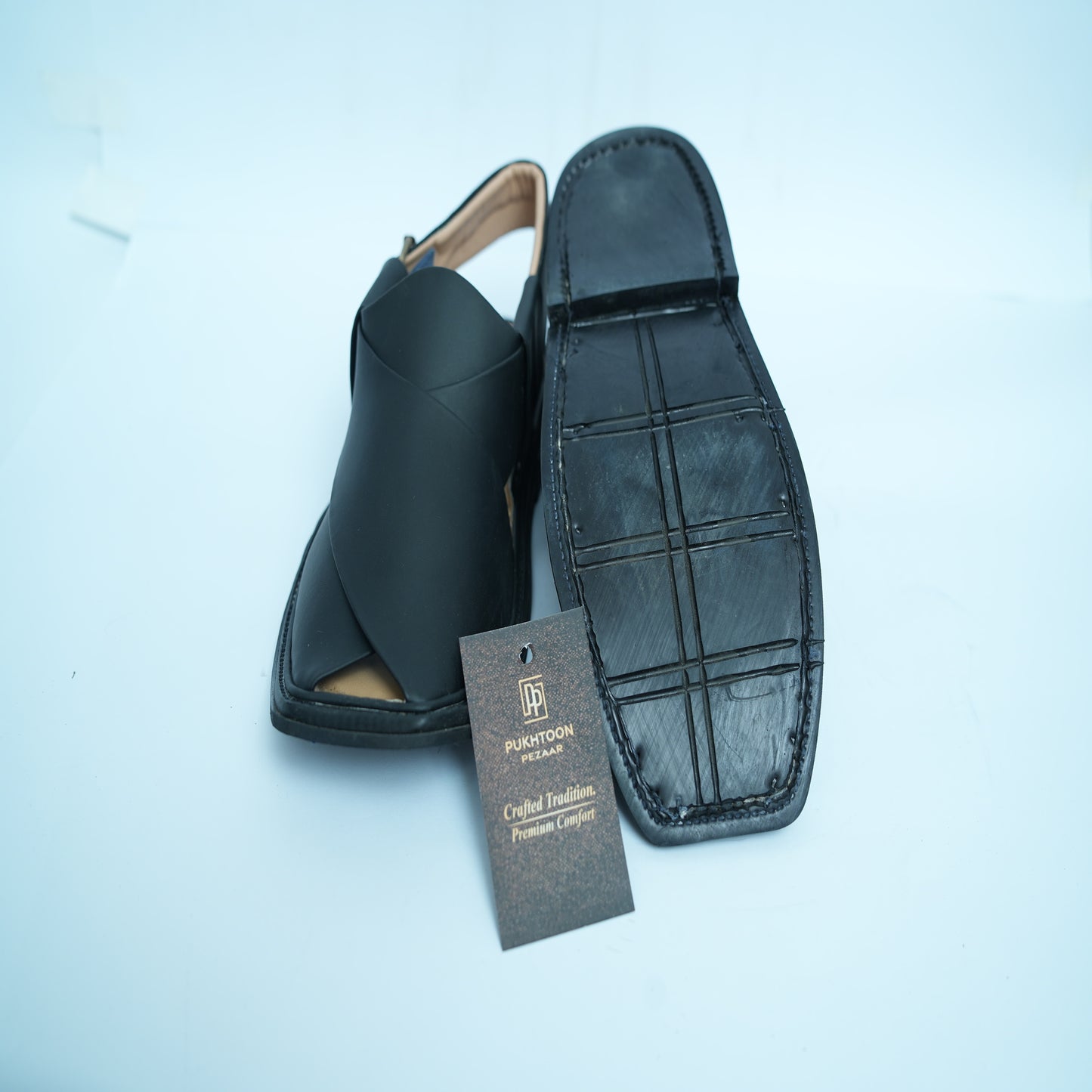 Mate Black Peshawari Chappal